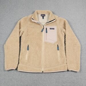 Patagonia Classic Retro X Womens Small Beige Dark Natural Full Zip Jacket Pile